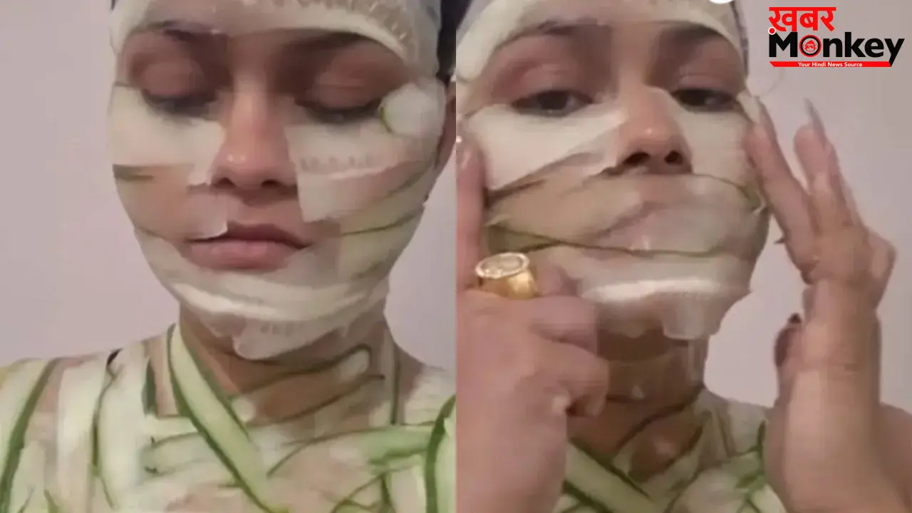 खीरे से स्किनकेयर का ‘देसी जुगाड़’ वायरल, लड़की का तरीका देख यूजर्स बोले- ये क्या कर दिया!