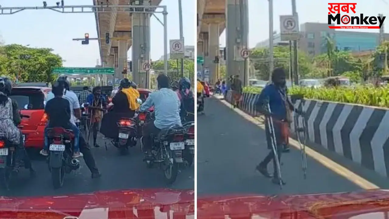 रेड लाइट पर भिखारी का झूठ हुआ बेनकाब, वायरल वीडियो देख लोग हैरान