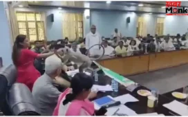किसानों की बैठक में घुसा लंगूर, DM ने दिया कुर्सी पर बैठने का न्योता, वीडियो वायरल