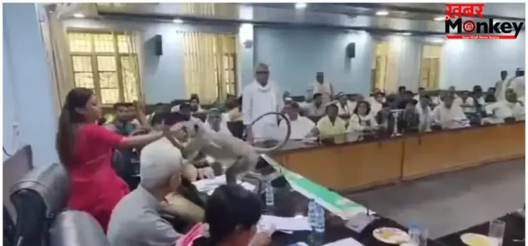 किसानों की बैठक में घुसा लंगूर, DM ने दिया कुर्सी पर बैठने का न्योता, वीडियो वायरल