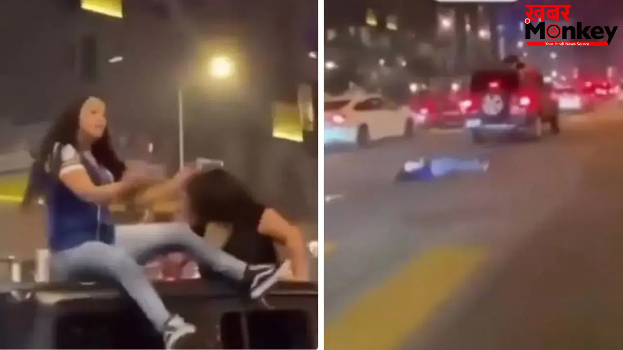 Thar स्टंट बना खतरनाक हादसा! नशे में छत पर बैठी लड़की गिरी, वीडियो वायरल