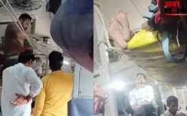 ट्रेन के जनरल कोच में शख्स का कमाल जुगाड़, रस्सी से बना ली अपनी सीट, वीडियो वायरल