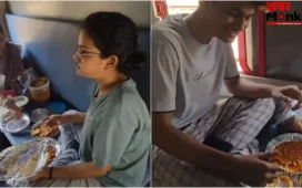 ट्रेन में सीट पर खाना रखकर खाने का वीडियो वायरल, स्वच्छता पर छिड़ी बहस