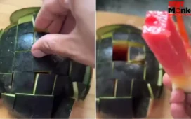 खरबूजा काटने का नया हैक वायरल, यूजर्स बोले- ‘पूरा बिगड़ जाएगा!’