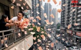 पत्नी से झगड़ा बंदे को पड़ा भारी, गुस्से में महिला ने उड़ाए नोट, नीचे मची छीना-झपटी, वीडियो हुआ वायरल