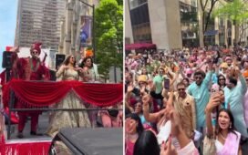 Viral Video: बारात या बॉलीवुड कॉन्सर्ट? New York में भारतीय दूल्हा-दुल्हन ने सिंगिंग से मचाया ऐसा धमाल, देखते रह गए अमेरिकी