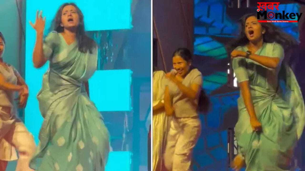Viral Video: Annual फंक्शन में टीचर ने साड़ी में किया जबरदस्त डांस, स्टूडेंट के साथ लगाए कातिलाना ठुमके