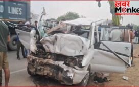 नेशनल हाईवे-27 पर बिछी लाशें: अयोध्या से लौटते वक्त ट्रक से टकराई कार, 6 की मौत, ड्राइवर को आ गई थी झपकी