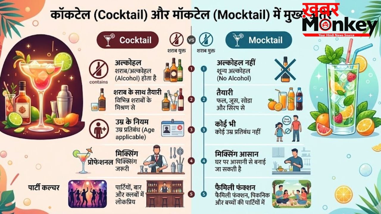 Cocktail-Mocktail ऑर्डर करने से पहले जान लें, क्या है दोनों में अंतर