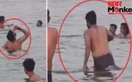 शराब का प्यासा! गंगा में नहाते हुए पी रहा था बीयर, हो गया वायरल, अब केस दर्ज