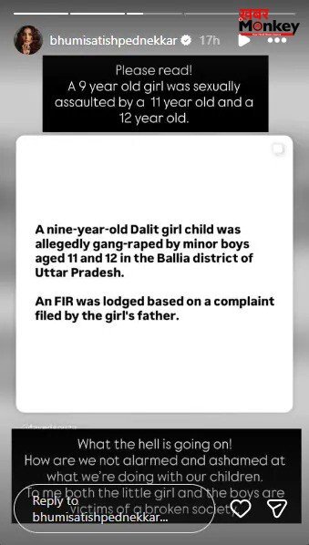 ‘टूटे हुए समाज का शिकार’, 9 साल की बच्ची के साथ गैंगरेप पर एक्ट्रेस भूमि पेडनेकर का फूटा गुस्सा, बोलीं- लड़का-लड़की दोनों पीड़ित…