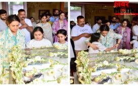 पिता प्रतीक यादव का शव देख फफक पड़ीं बेटियां, मां अपर्णा यादव ने संभाला, पास खड़े लोग भी रो पड़े