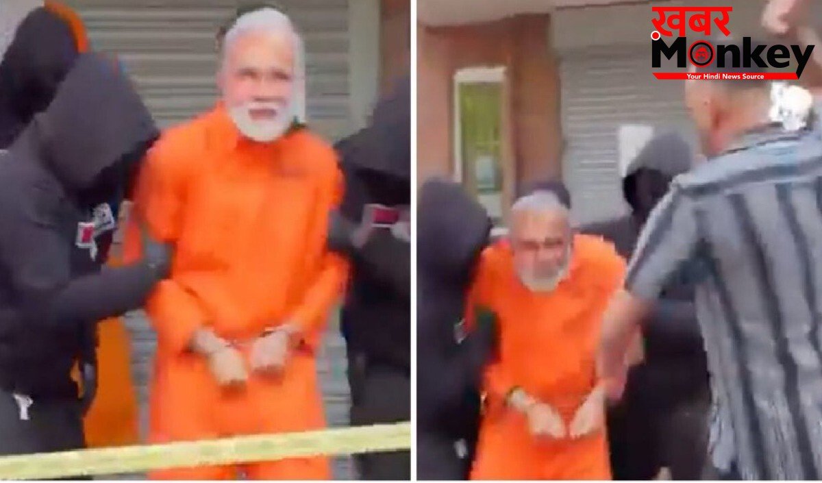 मुंह पर चिपकाई मोदी की तस्वीर, ब्रिटेन के कट्टरपंथी ने मचाया हड़कंप