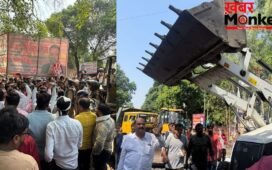 लखनऊ: अतिक्रमण हटाने के लिए चला बुलडोजर तो प्रदर्शनकारियों ने की पत्थरबाजी, पुलिस ने लाठी लेकर दौड़ाया