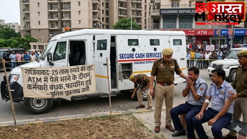 UP News: गाजियाबाद में ATM कैश वैन से 25 लाख की लूट, बदमाशों ने की अंधाधुंध फायरिंग, जांच में जुटी पुलिस…