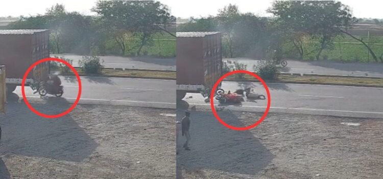 यूपी: खड़े ट्रक में पीछे से घुस गई बाइक, पति की मौत और पत्नी की हालत गंभीर, सामने आया घटना का VIDEO
