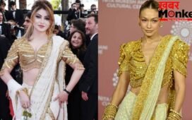Cannes 2026 में जीजी हदीद बनकर पहुंचीं उर्वशी रौतेला! कॉपी किया व्हाइट साड़ी-गोल्डन ब्लाउज लुक, हुईं ट्रोल