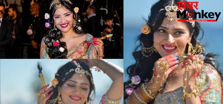 बालों में मोरपंख और बांसुरी, Cannes 2026 में राधा रानी बन बहुंचीं सान्या ठाकुर, बिखेरी कृष्ण भक्ति की छटा