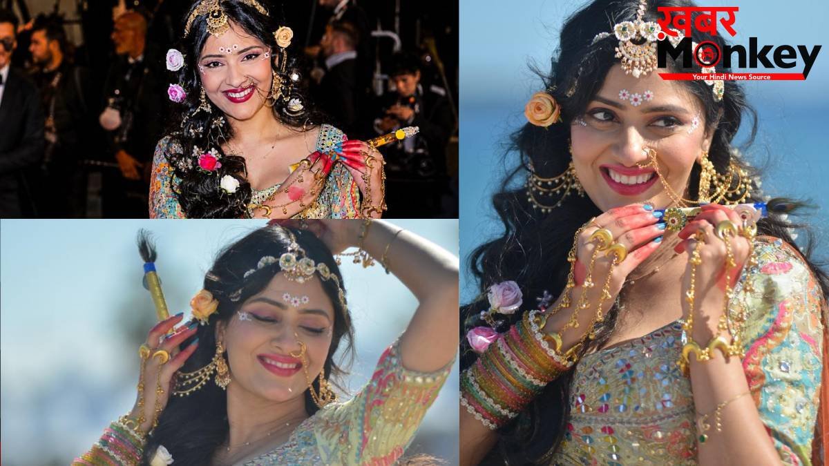 बालों में मोरपंख और बांसुरी, Cannes 2026 में राधा रानी बन बहुंचीं सान्या ठाकुर, बिखेरी कृष्ण भक्ति की छटा