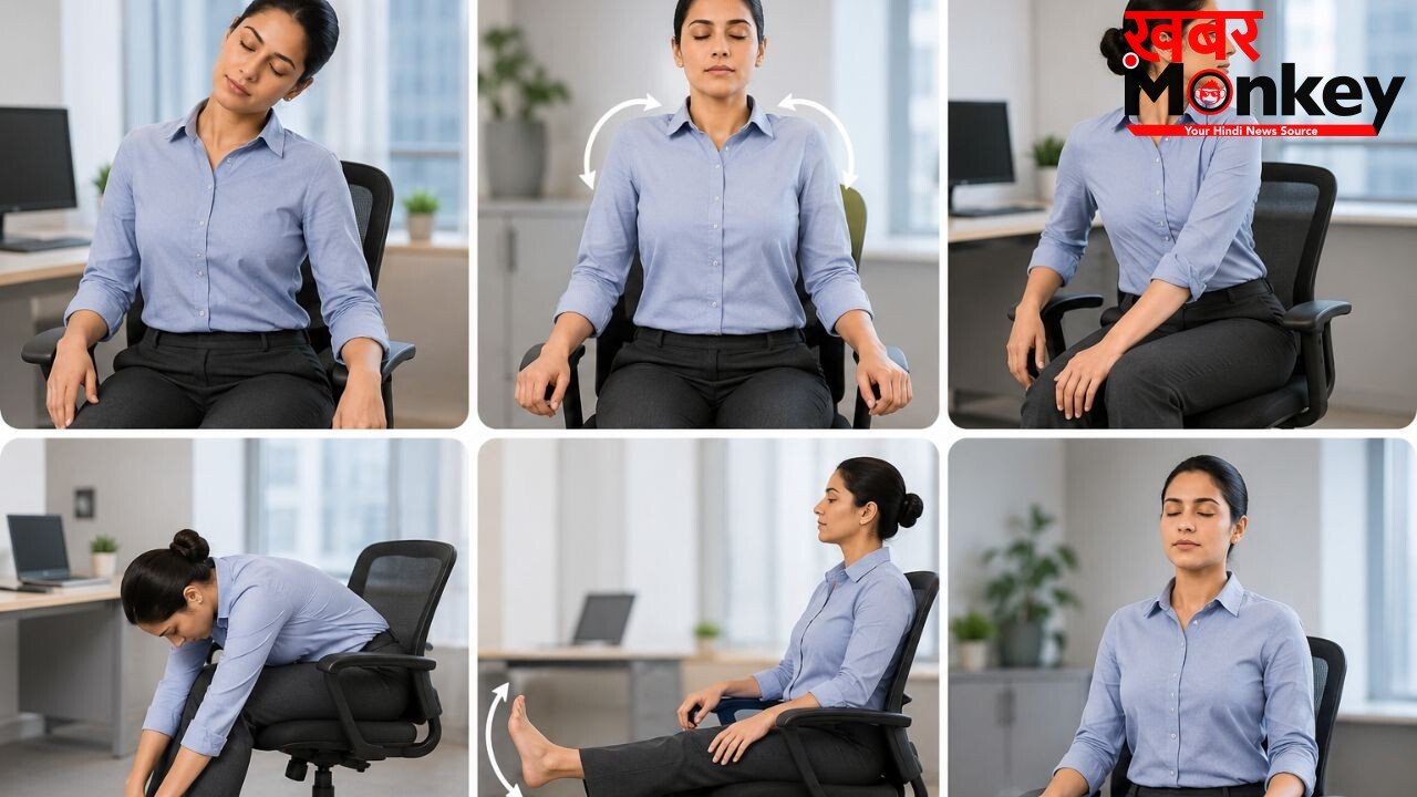 ऑफिस की कुर्सी पर बैठ-बैठे कर सकते हैं ये योगासन, बस बरतें ये सावधानियां
