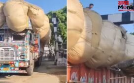 Viral Video: रेलवे फाटक पर अटका भूंसे से भरा ट्रक, जगह से ज्यादा भरा भूंसा बना मुसीबत