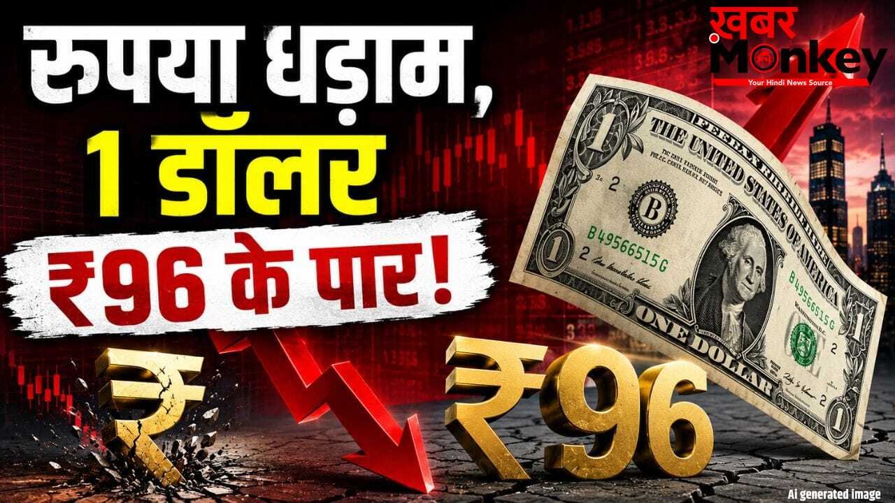 इतिहास में पहली बार ₹96 के स्तर पर पहुंचा डॉलर, रुपया अब तक के सबसे निचले स्तर पर