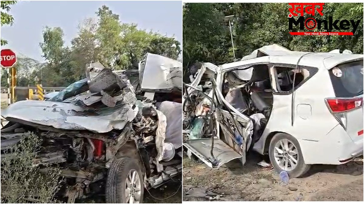 कैंची धाम जा रहे यात्रियों की गाड़ी का बाराबंकी में भीषण एक्सीडेंट, 7 में से 4 लोगों की मौत