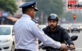 गजब! जिस युवक का चालान काटा, उसी ने खोली पोल; बिना हेलमेट घूमता दिखा नोएडा का ट्रैफिक सिपाही