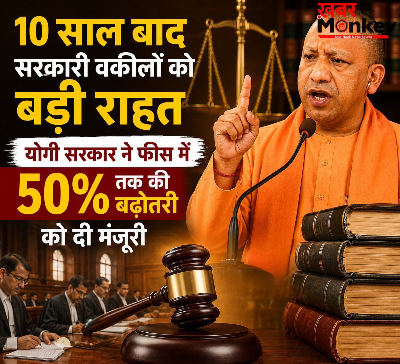 10 साल बाद सरकारी वकीलों को बड़ी राहत, योगी सरकार ने फीस में 50% तक की बढ़ोतरी को दी मंजूरी
