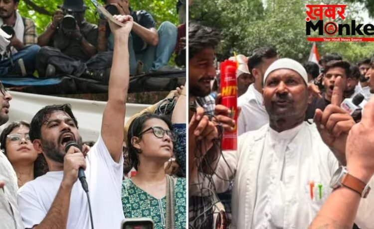 कॉकरोच जनता पार्टी के प्रदर्शन में कॉकरोच से ज्यादा पहुंचे यूटयूबर, विरोध करने हिट लेकर पहुंचे लोग