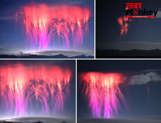 आसमान में ये लाल रंग की लाइनें क्यों दिखाई दे रहीं? लोग बोले- कहीं एलियन्स तो नहीं…