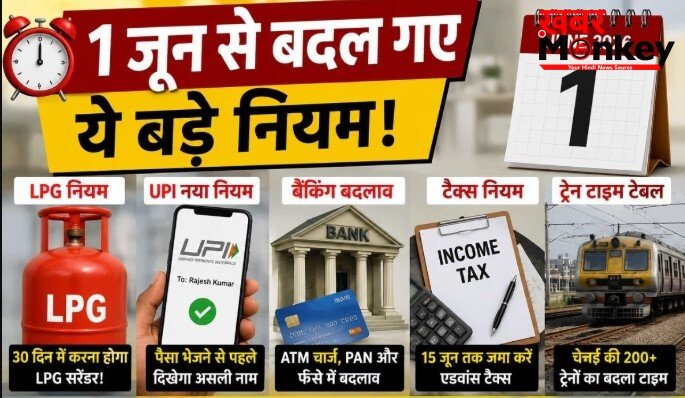 1 जून से बदल गए ये नियम! LPG, तेल, UPI, बैंकिंग और ट्रेन सफर को लेकर सरकार का बड़ा फैसला