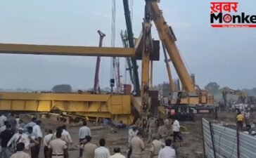जेवर फ्लाईओवर निर्माण स्थल पर बड़ा हादसा, क्रेन गिरने से मची अफरा-तफरी, कई मजदूरों के दबे होने की आशंका
